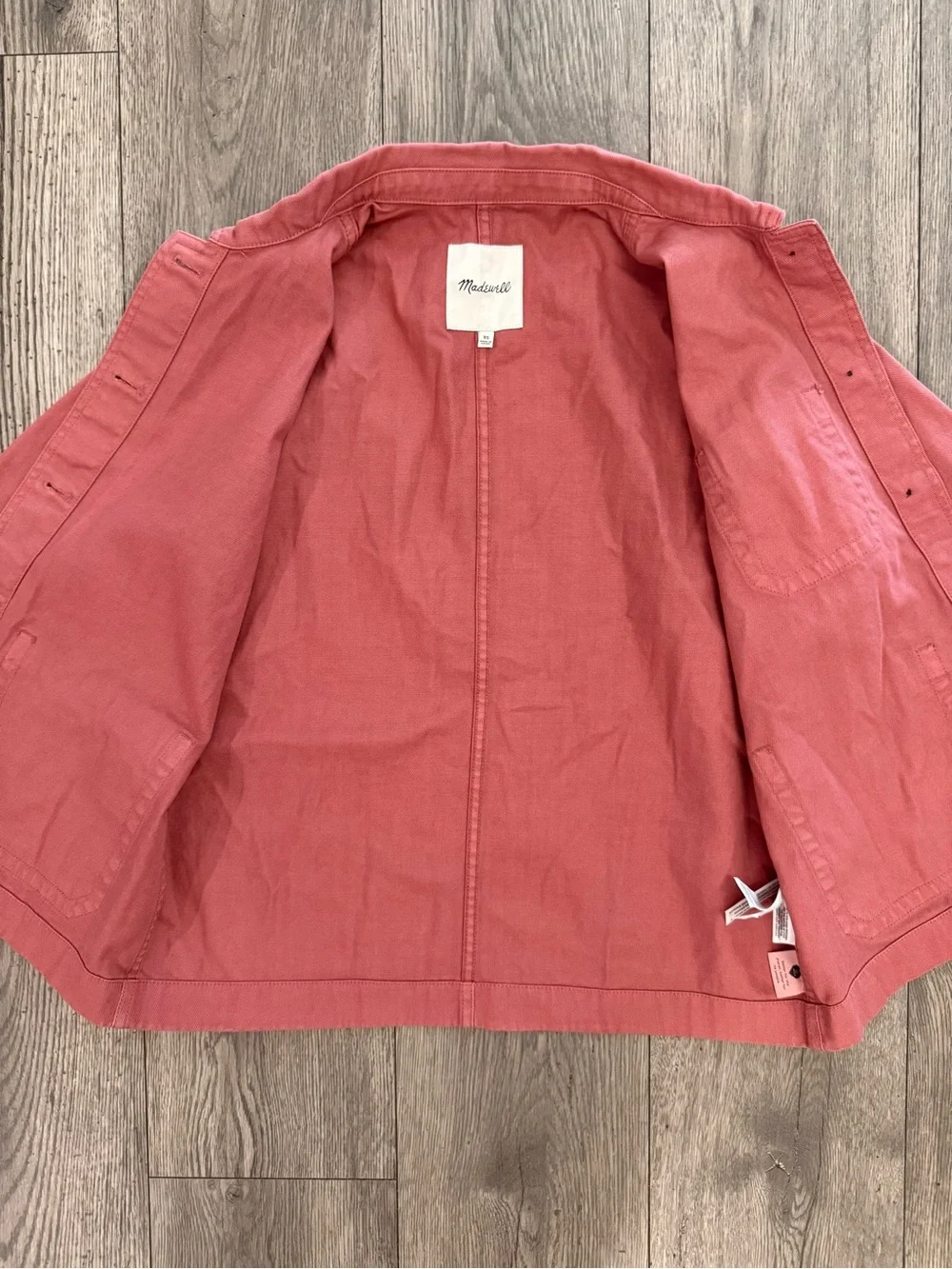 Madewell Rose Coral Pink Ashwood Women’s Unconstructed Chore Coat Jacket SizeXS